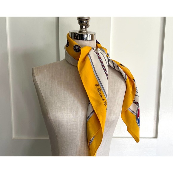 Vintage E Braun & Co. Wien Scarf with Nautical Theme - Picture 4 of 9